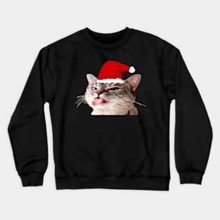 Funny cat christmas, funny memes Crewneck Sweatshirt